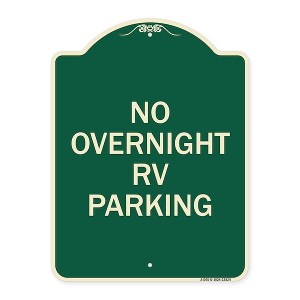Signmission No Overnight RV Parking Heavy-Gauge Aluminum Architectural Sign, 24" x 18", G-1824-23824 A-DES-G-1824-23824 - main